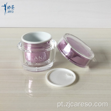 Frasco de creme acrílico para cuidados com a pele rosa para cosméticos